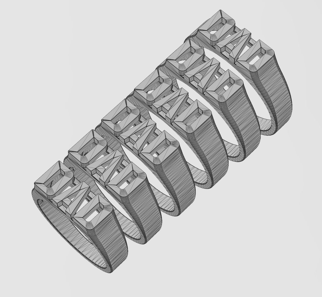 DAD statement name signet ring size 6 to 11 3D print model_10