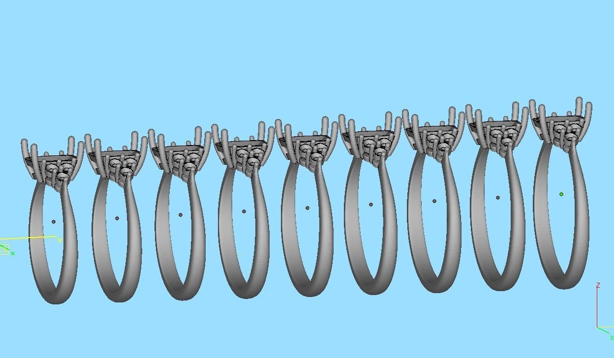 1ct Emerald Cut Diamond Engagement Ring  3dmodel 3D print model_22