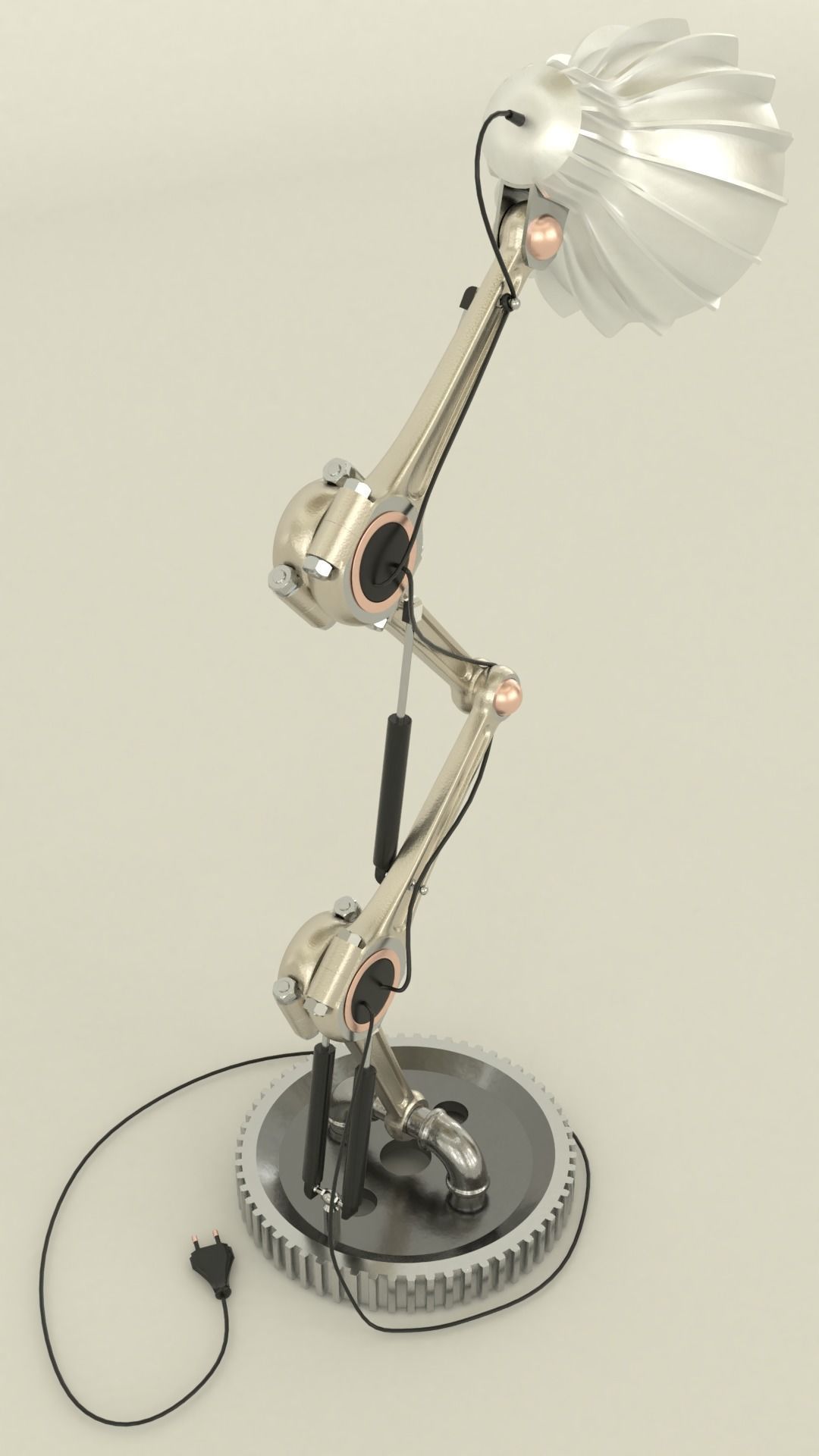Industrial adjustable desk lamp 3D model_2