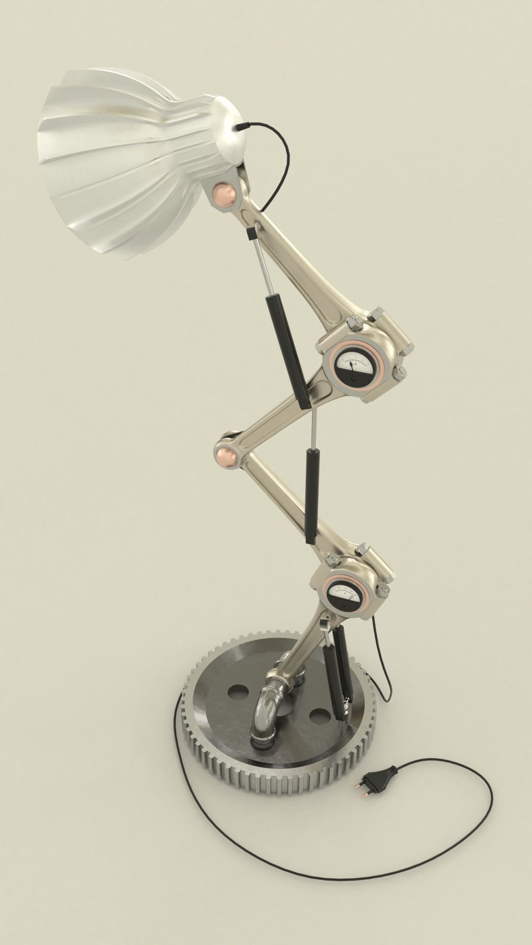 Industrial adjustable desk lamp 3D model_3