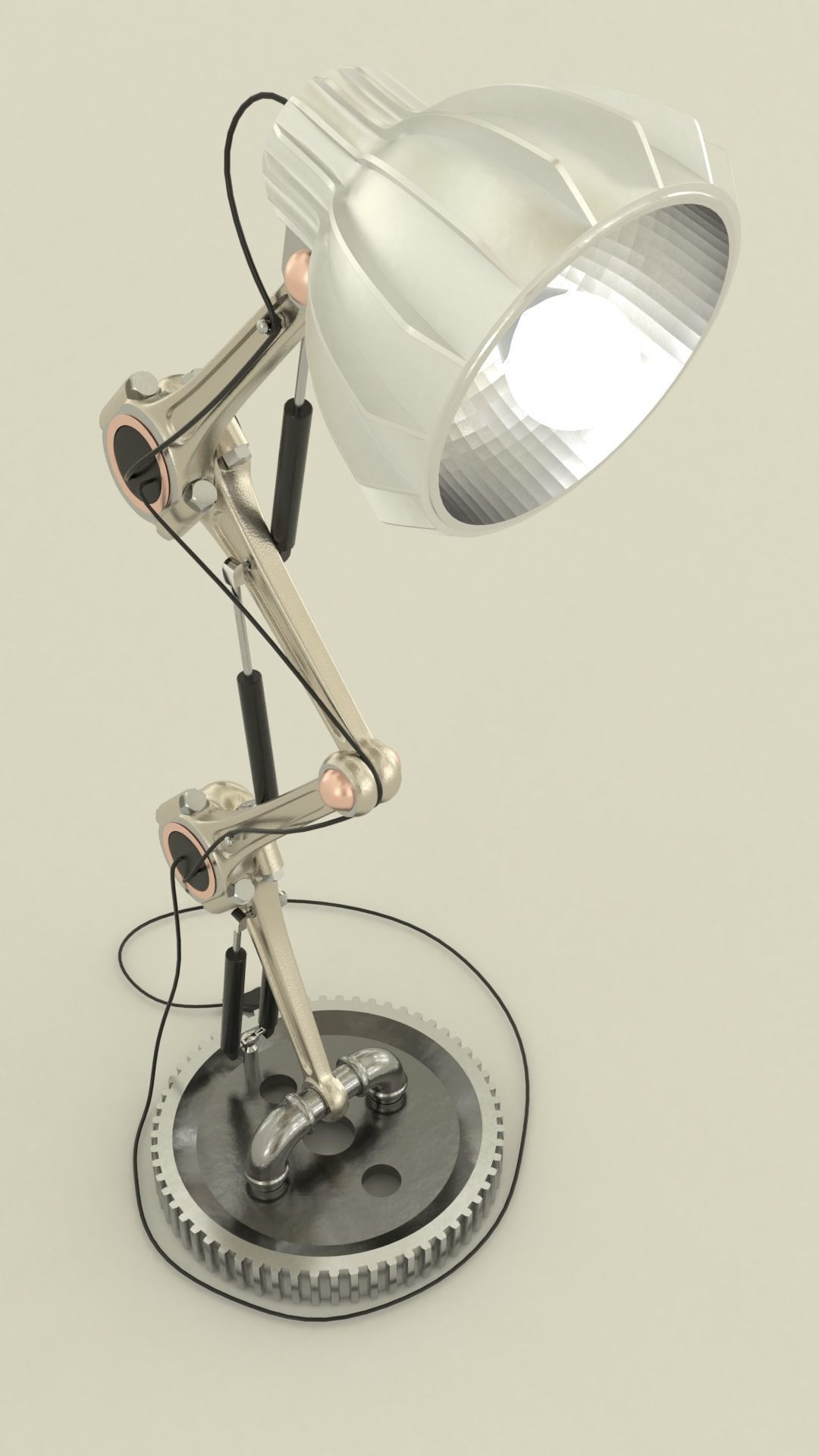 Industrial adjustable desk lamp 3D model_1
