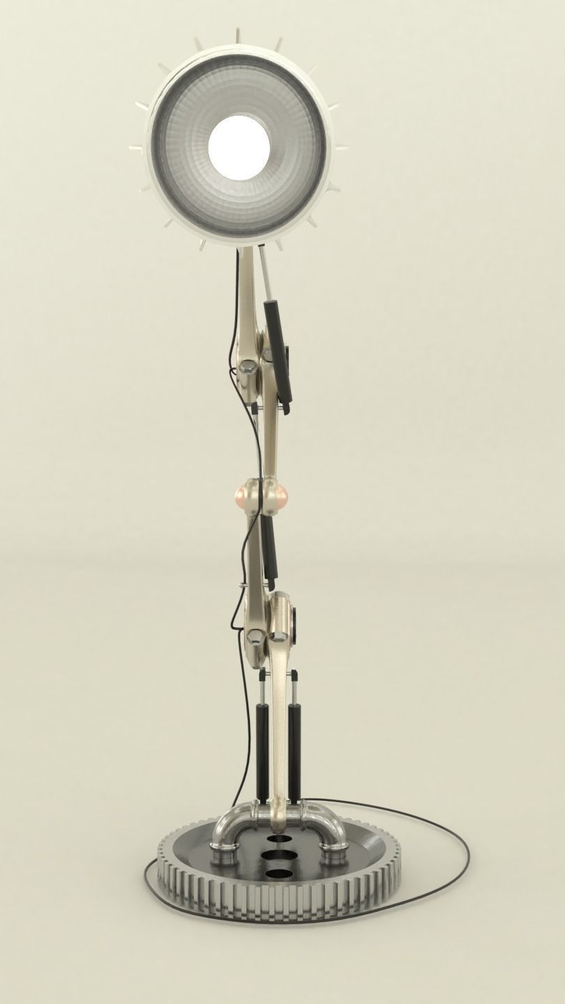 Industrial adjustable desk lamp 3D model_4