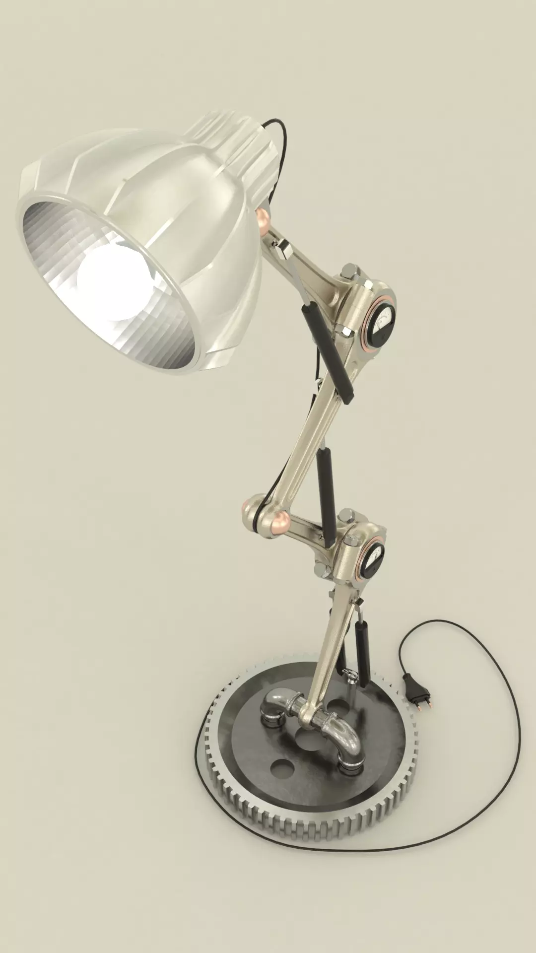 Industrial adjustable desk lamp 3D model_0