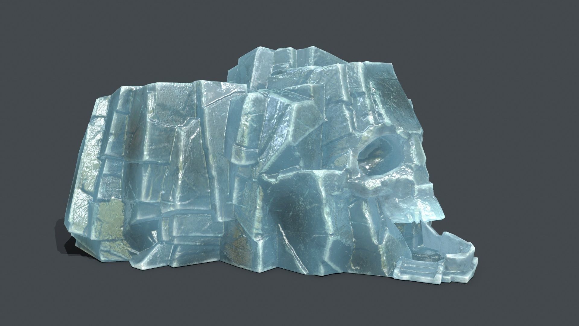Skull Rock Low-poly 3D model_2