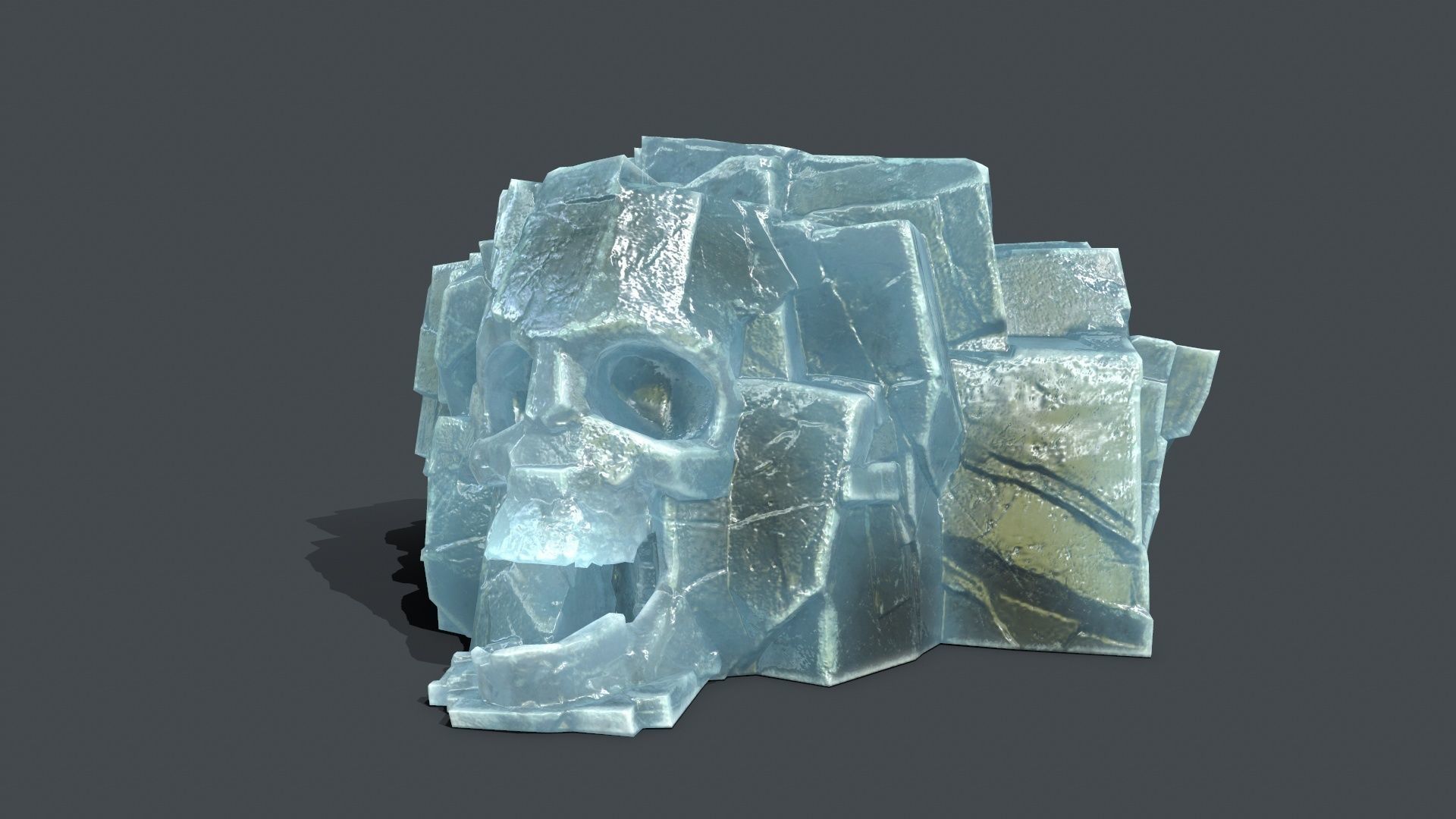 Skull Rock Low-poly 3D model_9