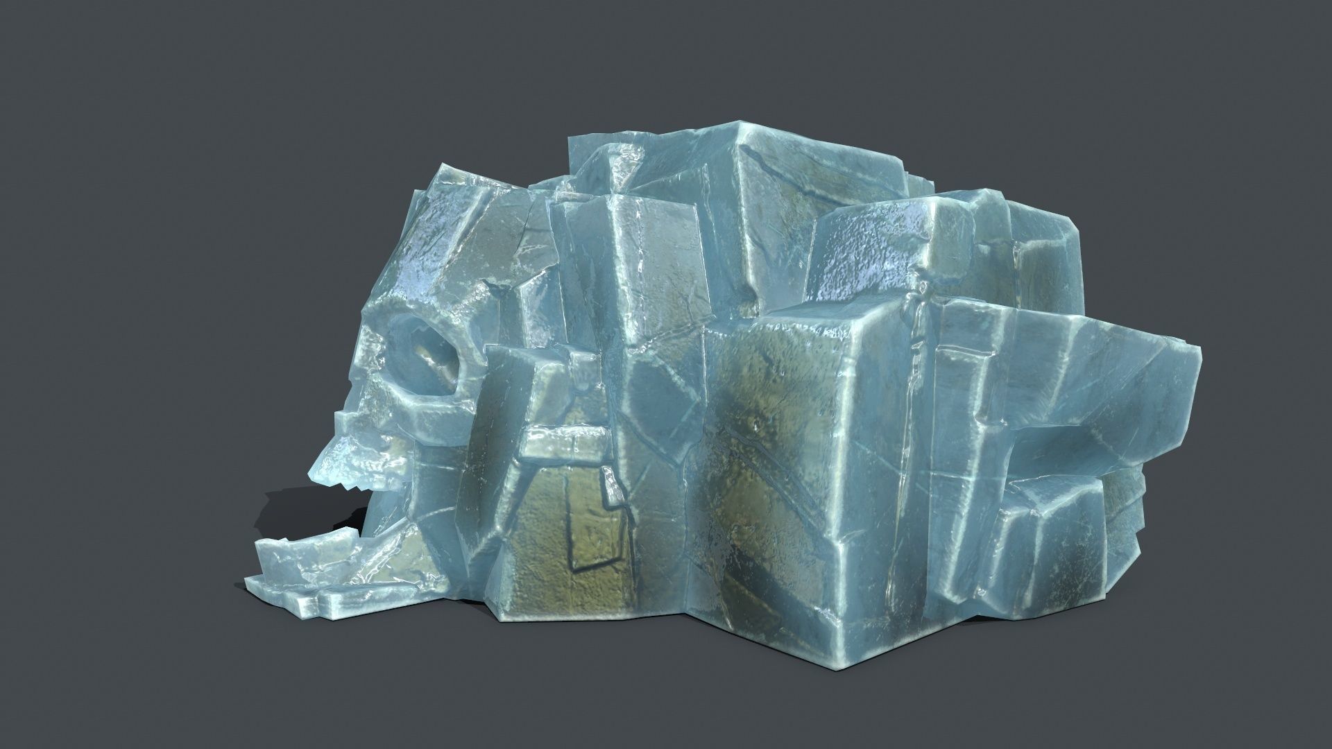 Skull Rock Low-poly 3D model_8