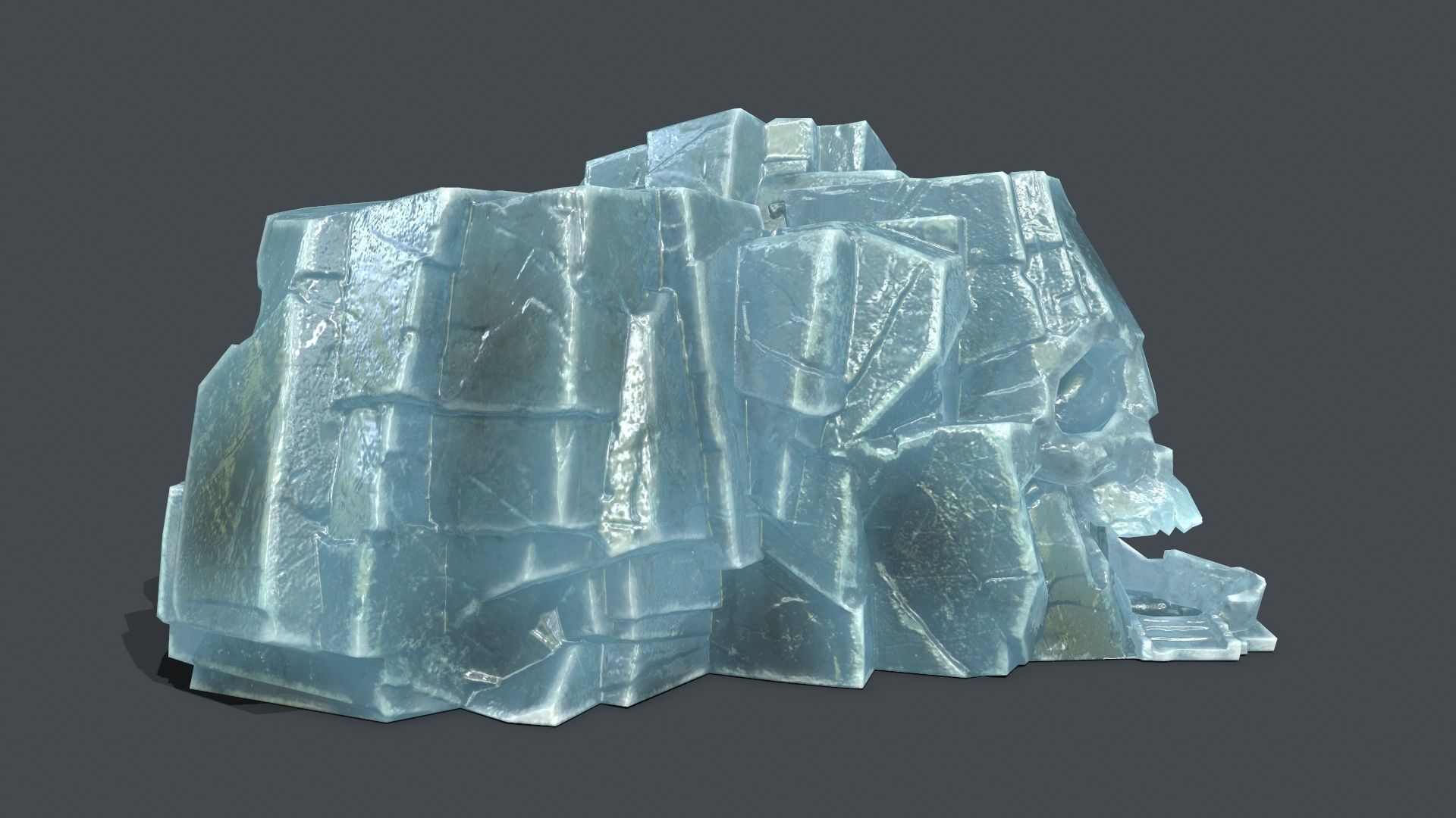 Skull Rock Low-poly 3D model_3