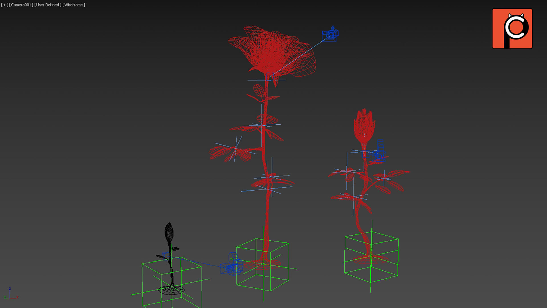 Rose Rigged Animated 3D model_5