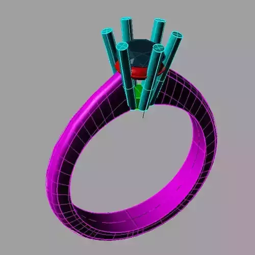 Classic Solitaire Engagement ring Anello solitario Sl74 3D print