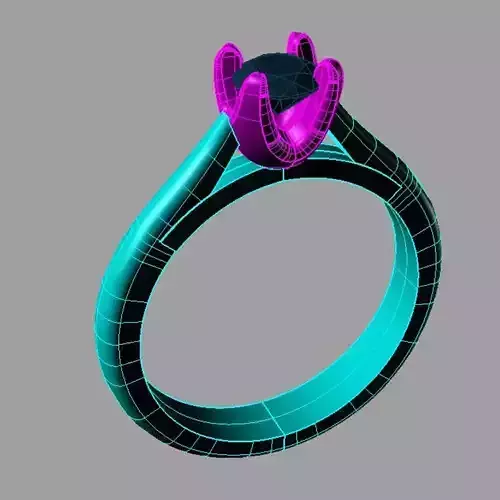 Classic Solitaire Engagement ring Anello solitario Sl75 3Dprint 3D print model
