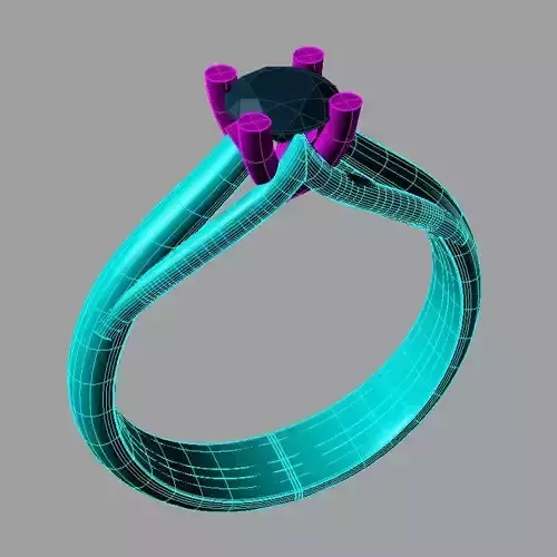 Classic Solitaire Engagement ring Anello solitario Sl76 3Dprint  3D print model