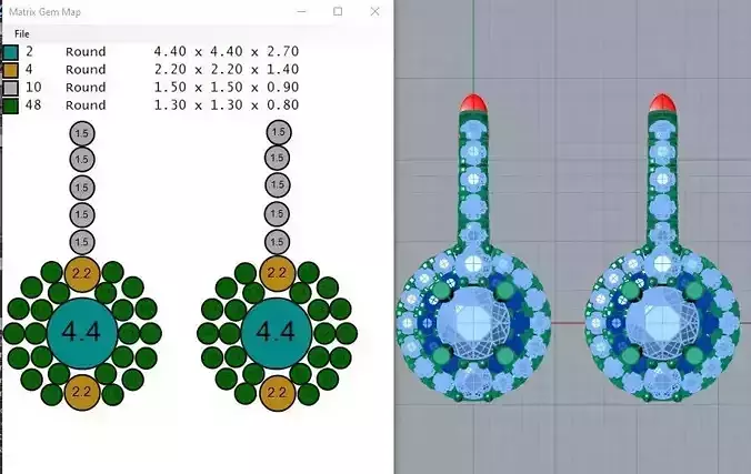 Earrings bead design