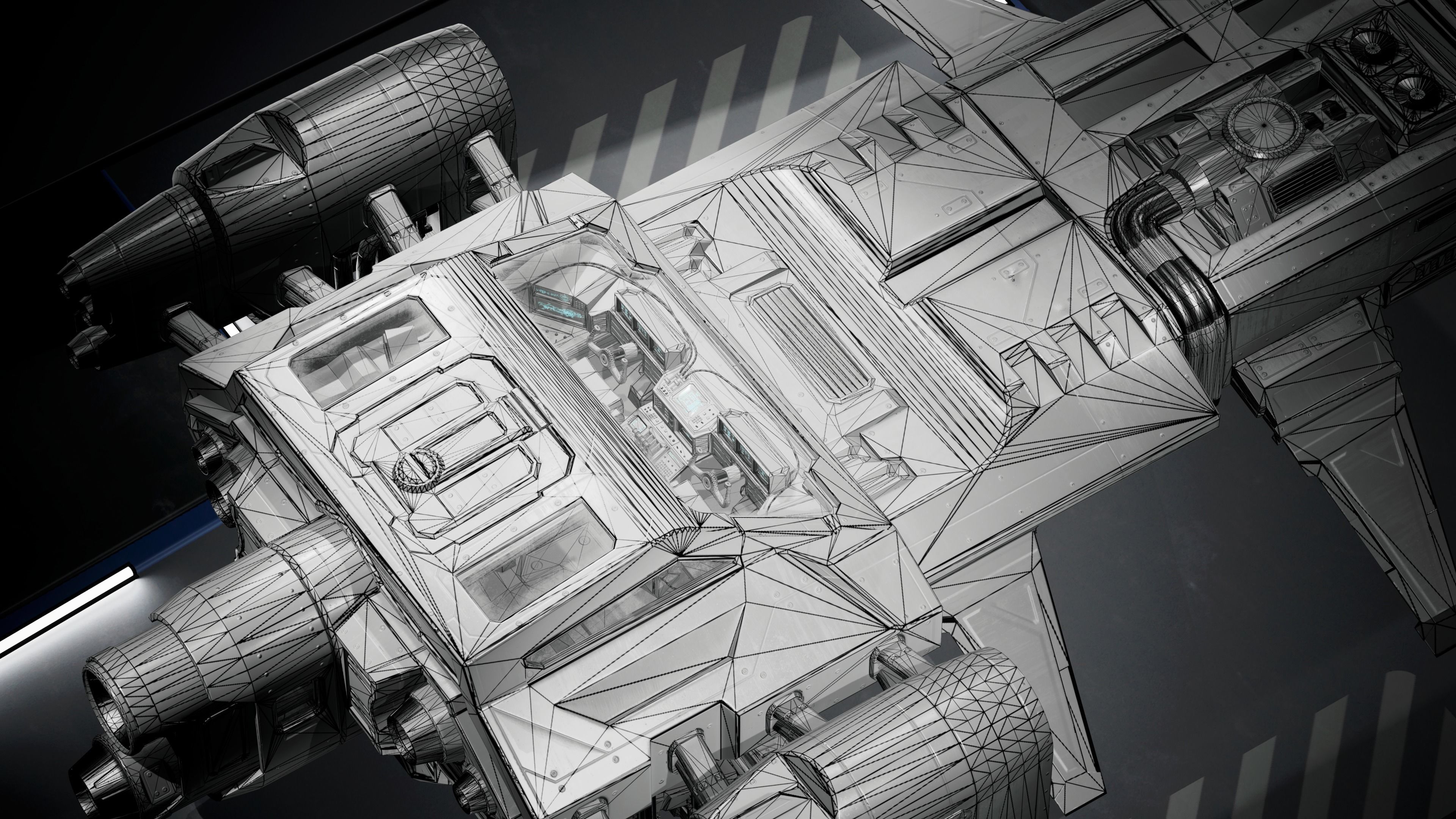 Sci-Fi Aircraft  Low-poly 3D model_20