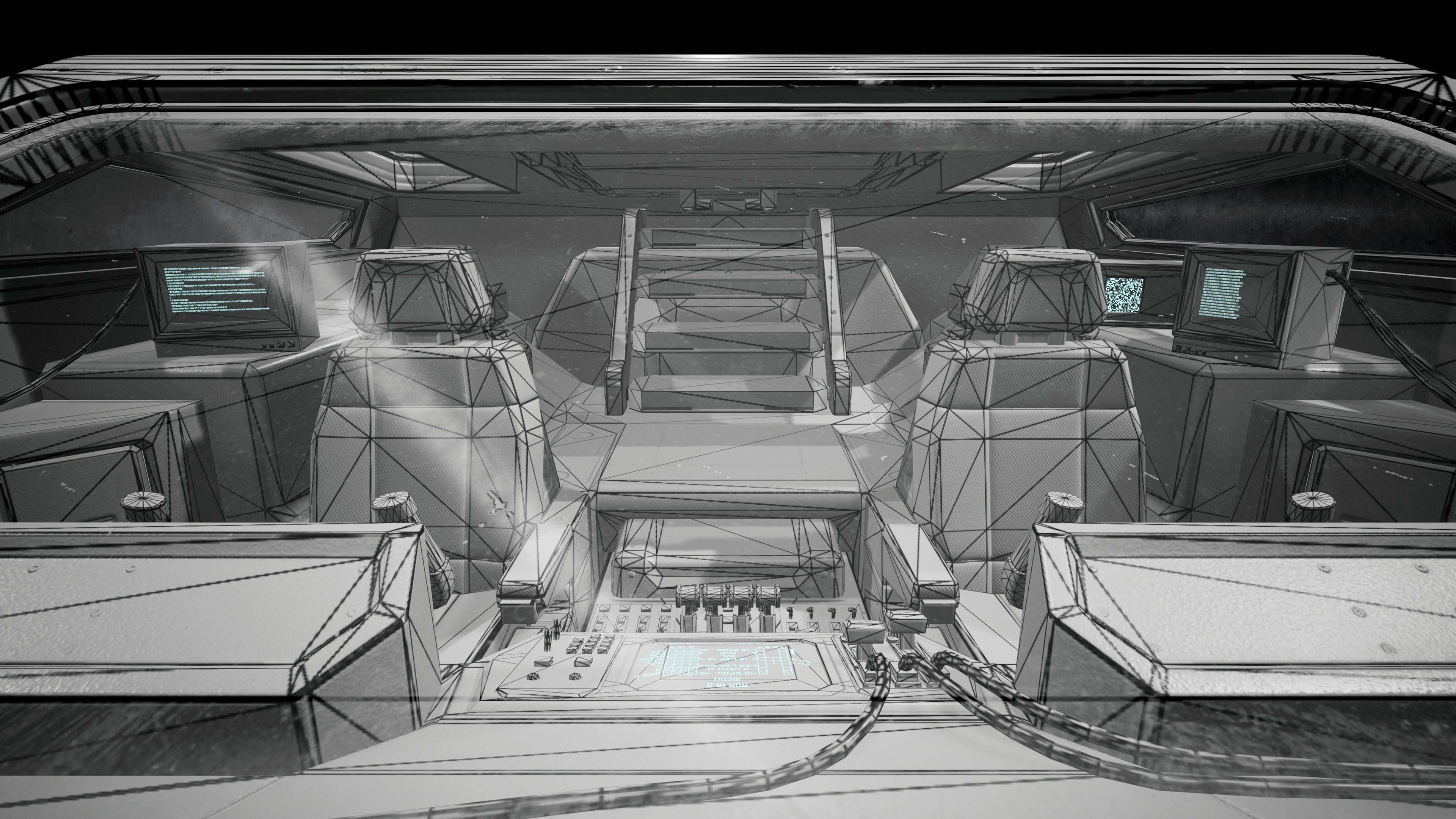 Sci-Fi Aircraft  Low-poly 3D model_16