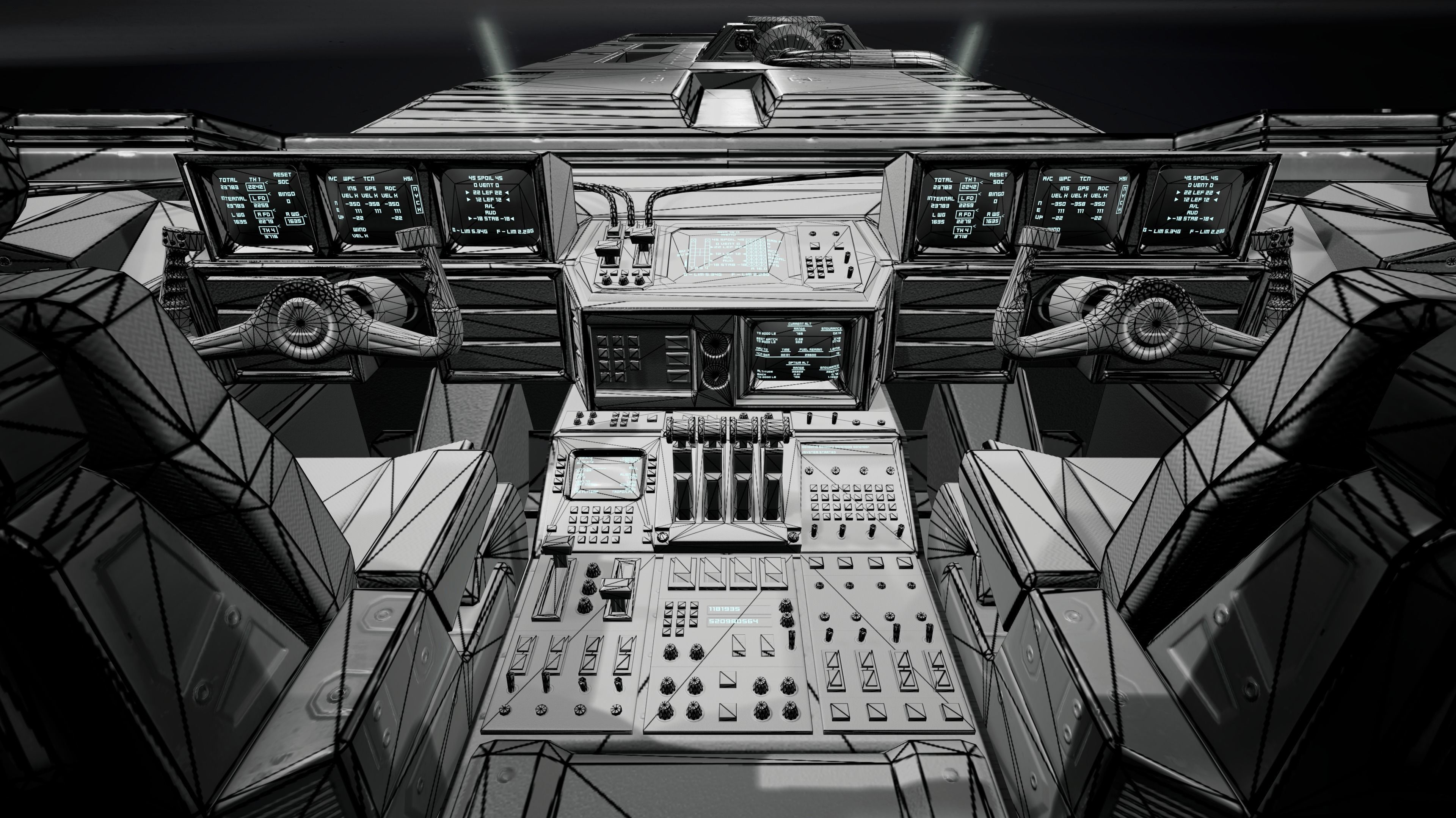 Sci-Fi Aircraft  Low-poly 3D model_23