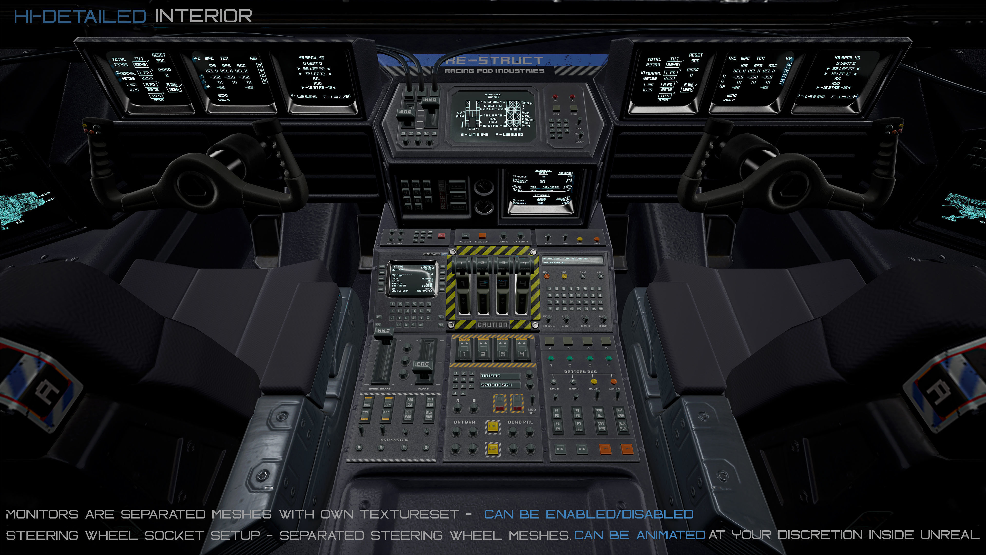 Sci-Fi Aircraft  Low-poly 3D model_5