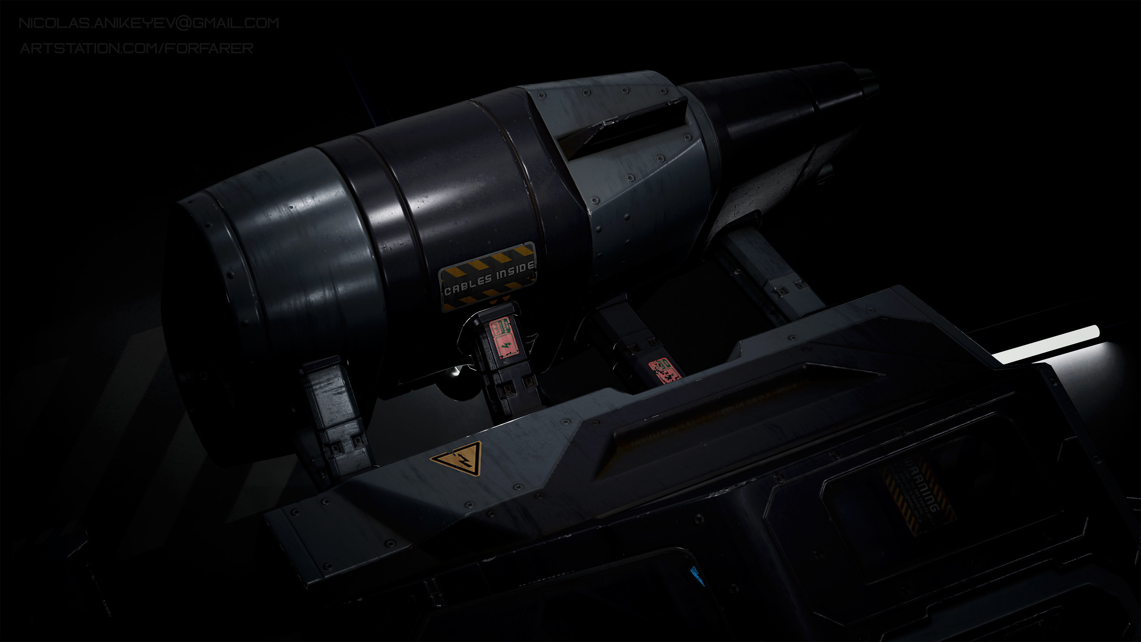 Sci-Fi Aircraft  Low-poly 3D model_14