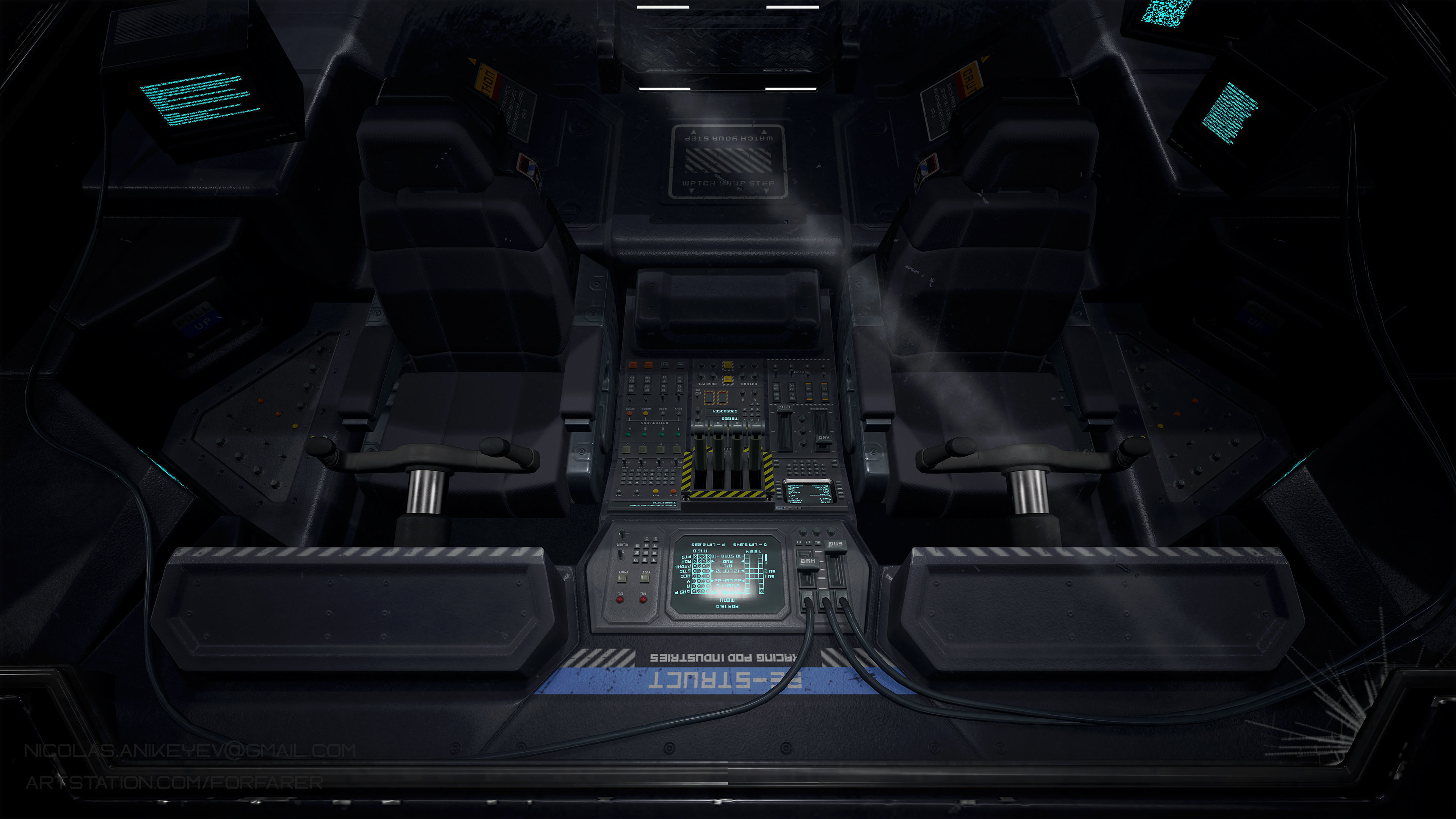 Sci-Fi Aircraft  Low-poly 3D model_7