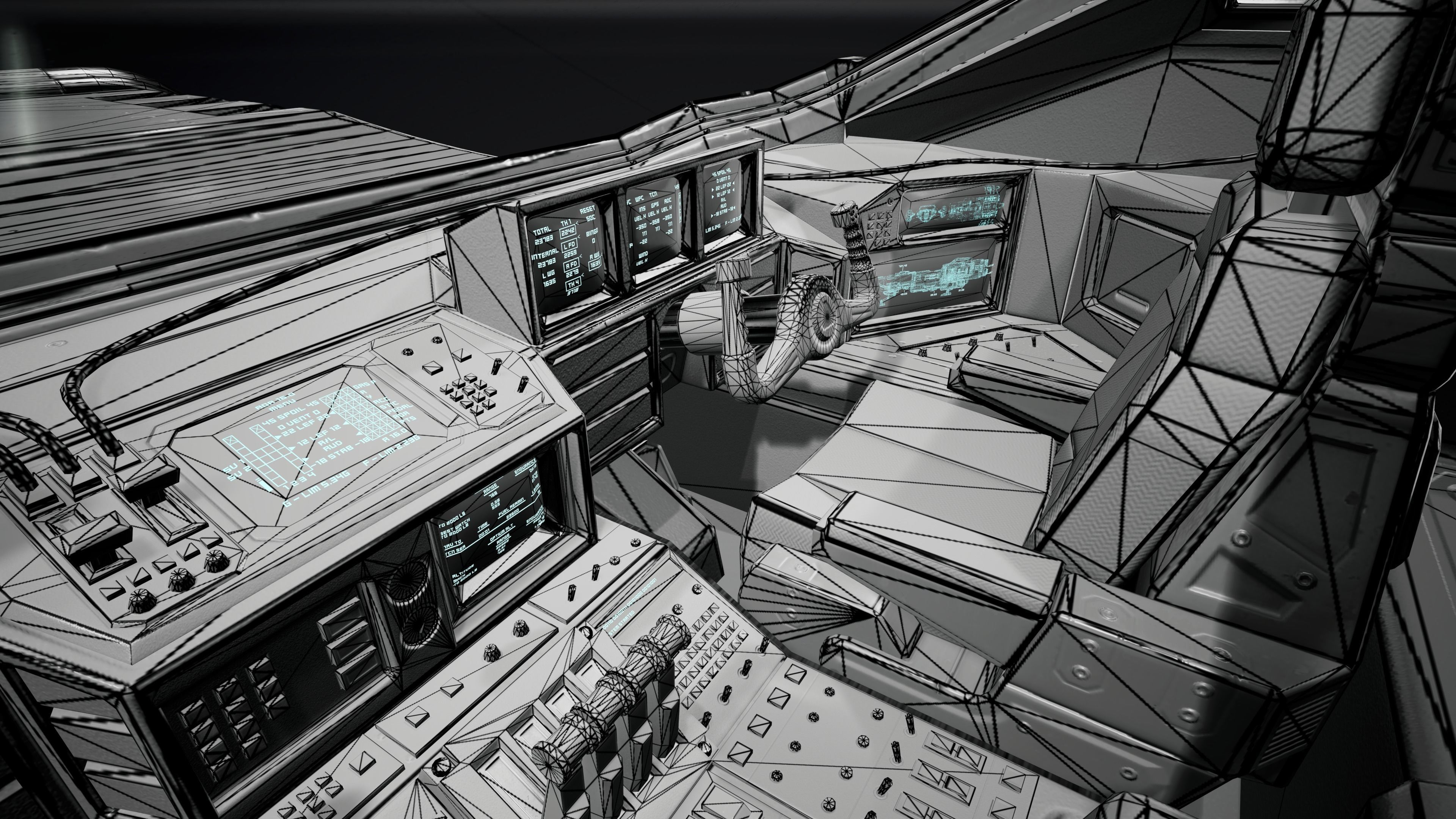 Sci-Fi Aircraft  Low-poly 3D model_24