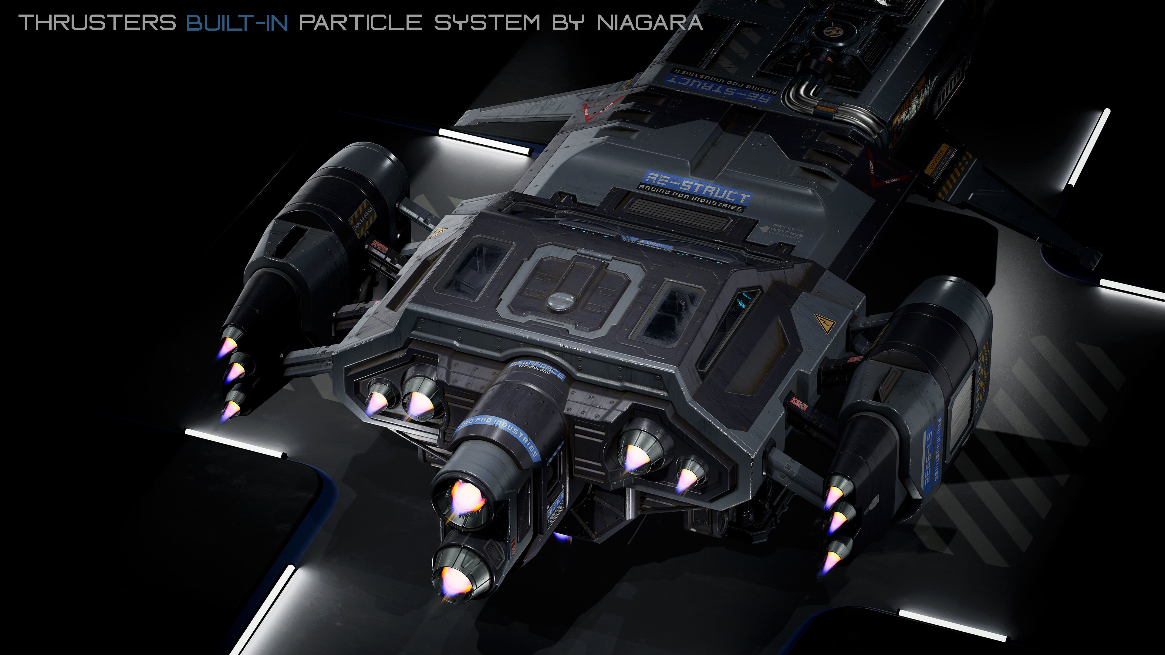 Sci-Fi Aircraft  Low-poly 3D model_8