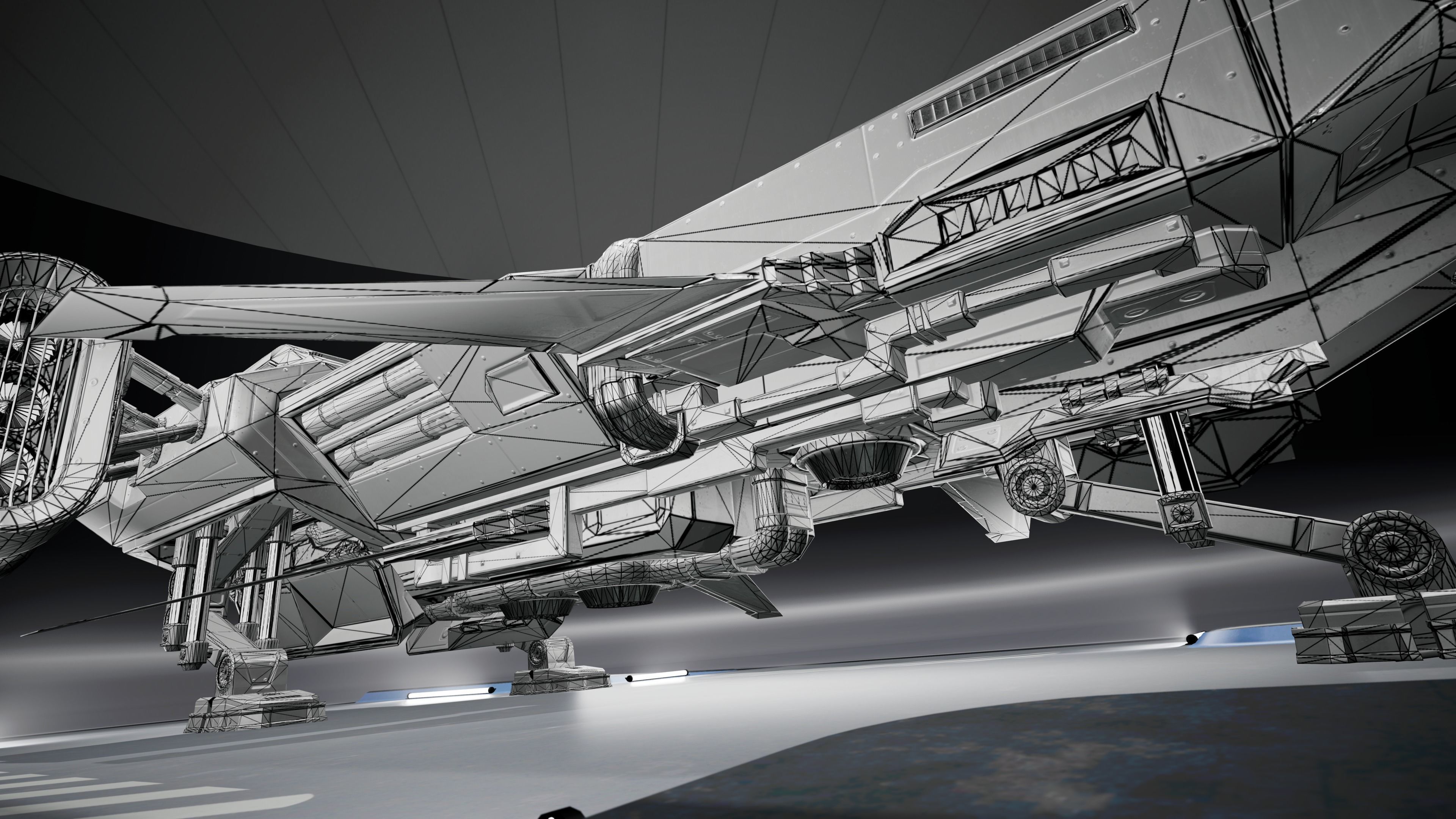 Sci-Fi Aircraft  Low-poly 3D model_22