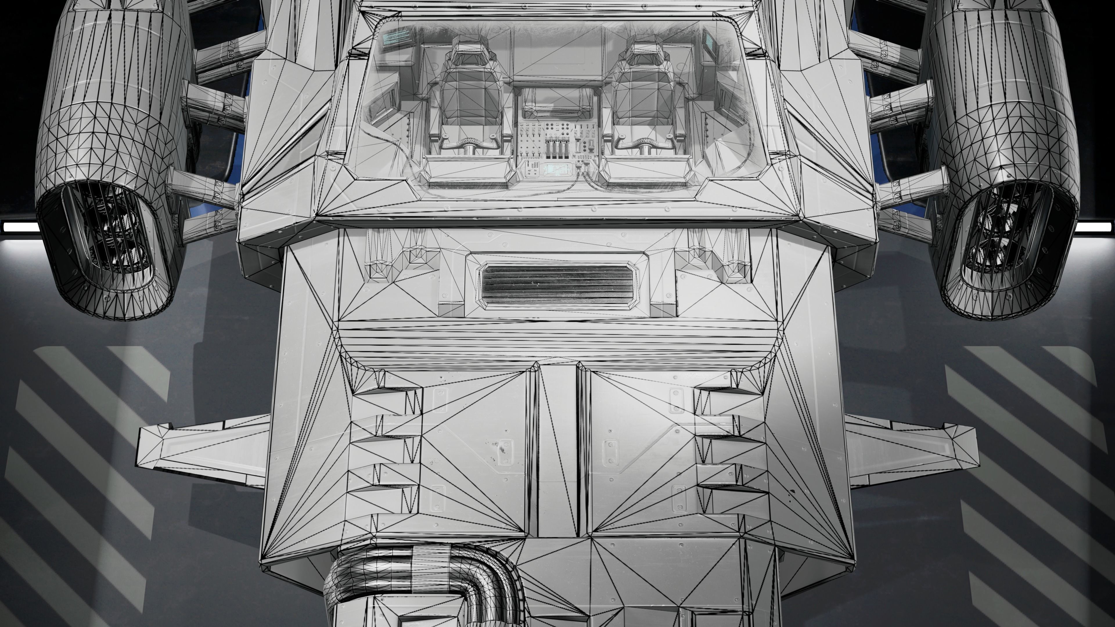 Sci-Fi Aircraft  Low-poly 3D model_18