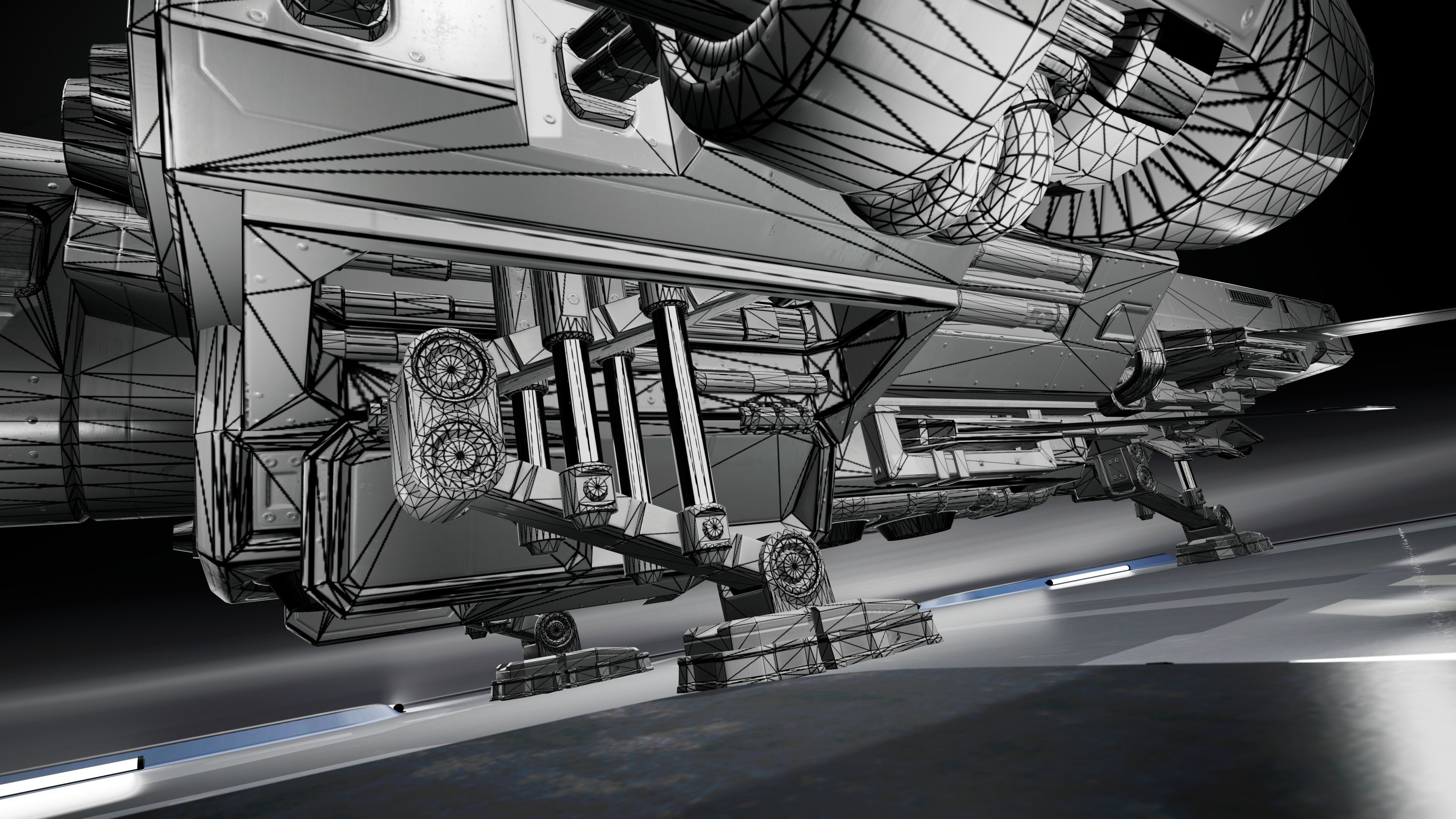 Sci-Fi Aircraft  Low-poly 3D model_21