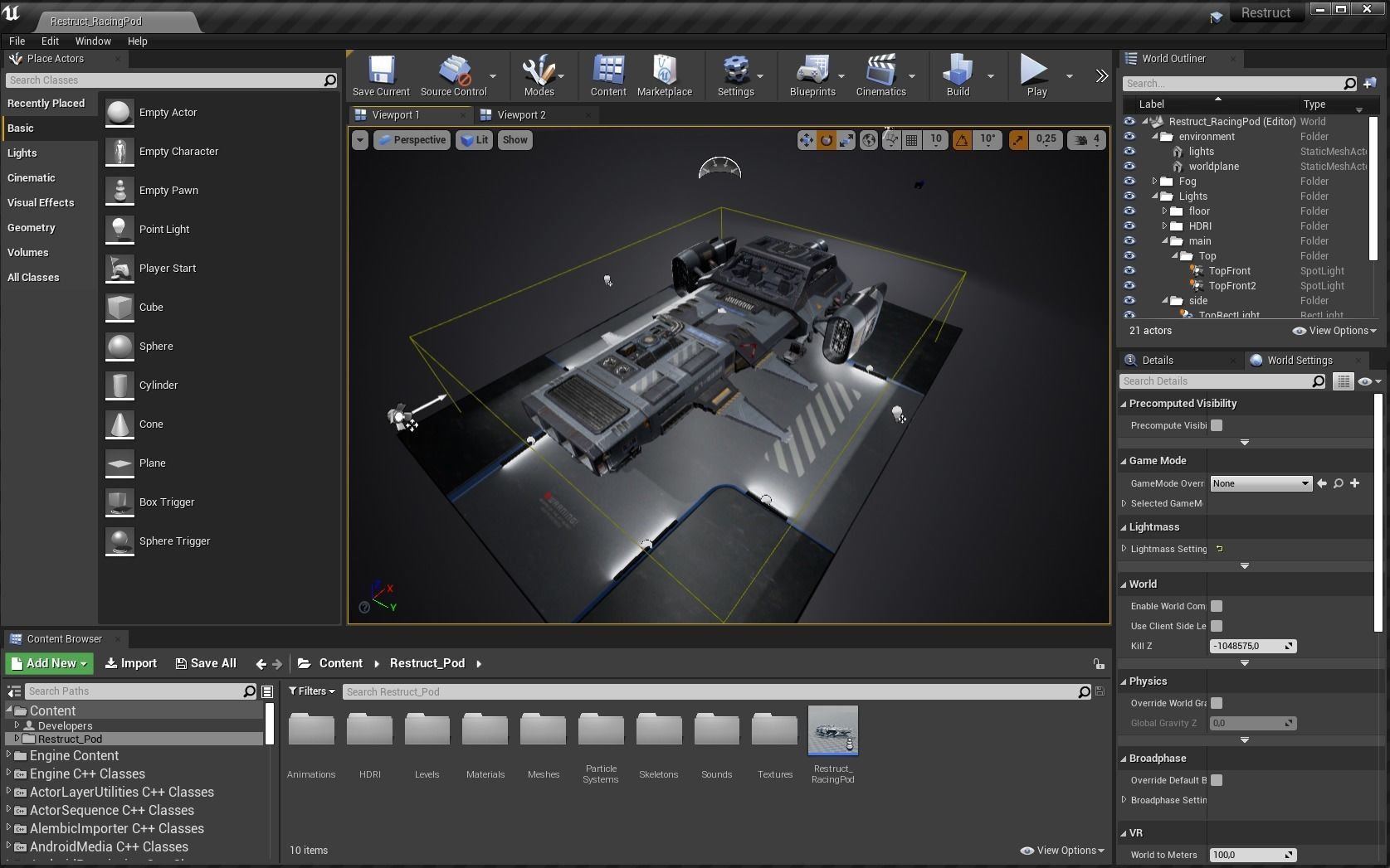 Sci-Fi Aircraft  Low-poly 3D model_25