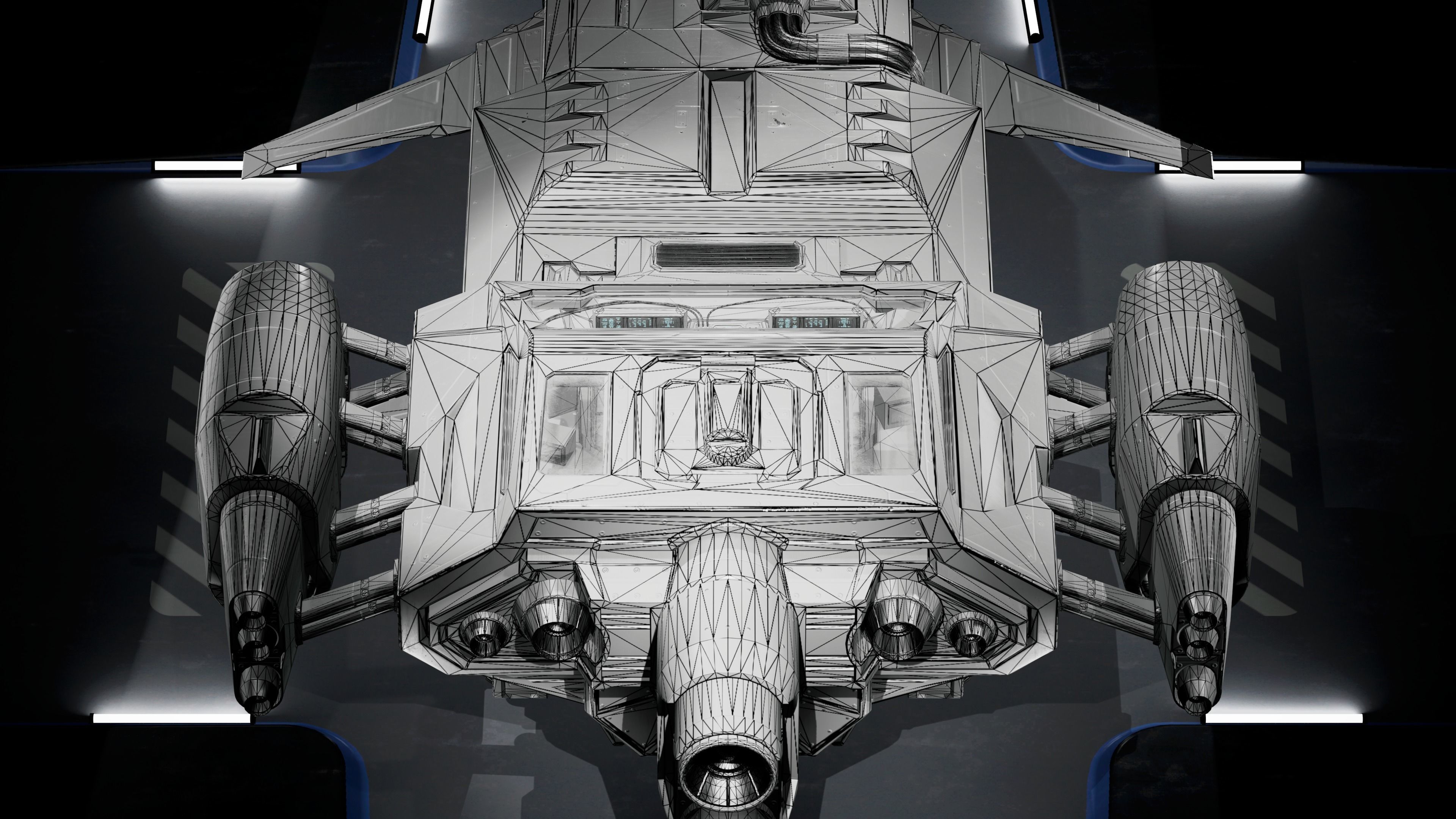 Sci-Fi Aircraft  Low-poly 3D model_19