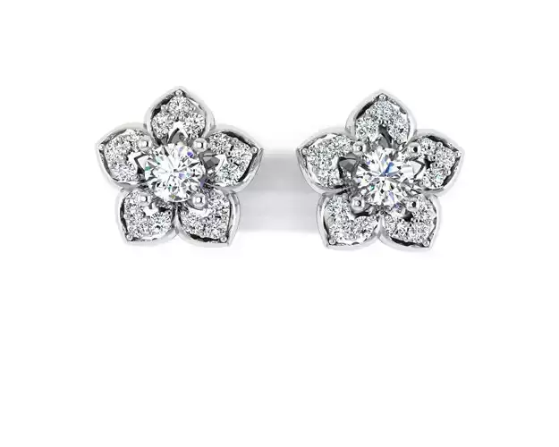 EARRING diamond flower stud earrings