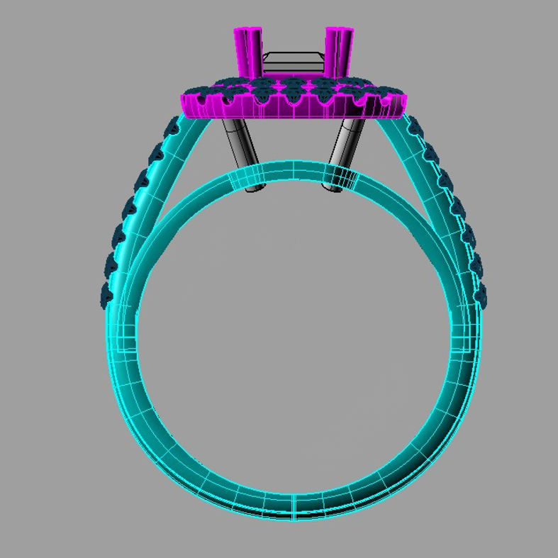 BIG Emerald Ring 3D print model anello cestino an243 3D print  3D print model_6