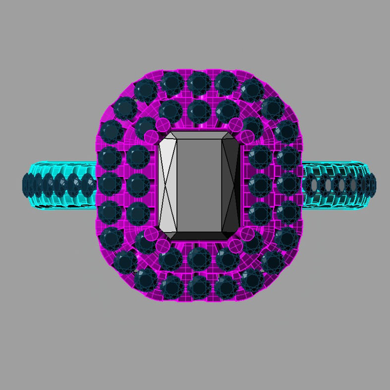 BIG Emerald Ring 3D print model anello cestino an243 3D print  3D print model_4