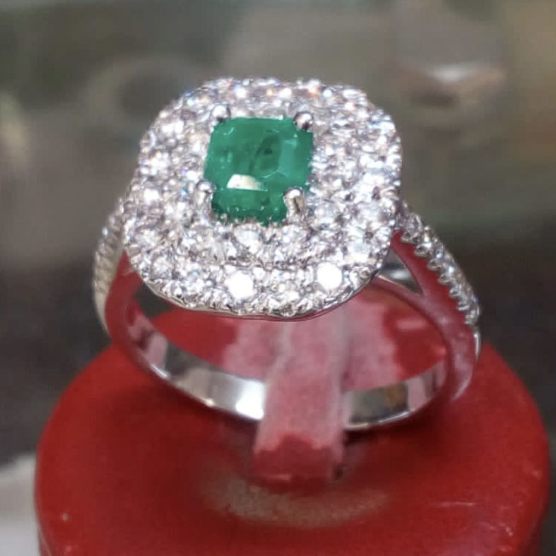 BIG Emerald Ring 3D print model anello cestino an243 3D print  3D print model_0