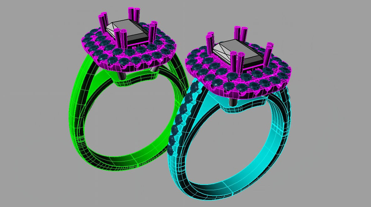 BIG Emerald Ring 3D print model anello cestino an243 3D print  3D print model_8