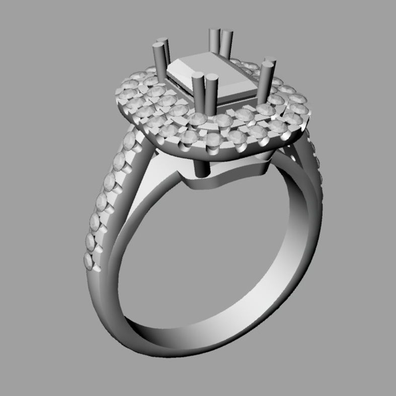 BIG Emerald Ring 3D print model anello cestino an243 3D print  3D print model_11