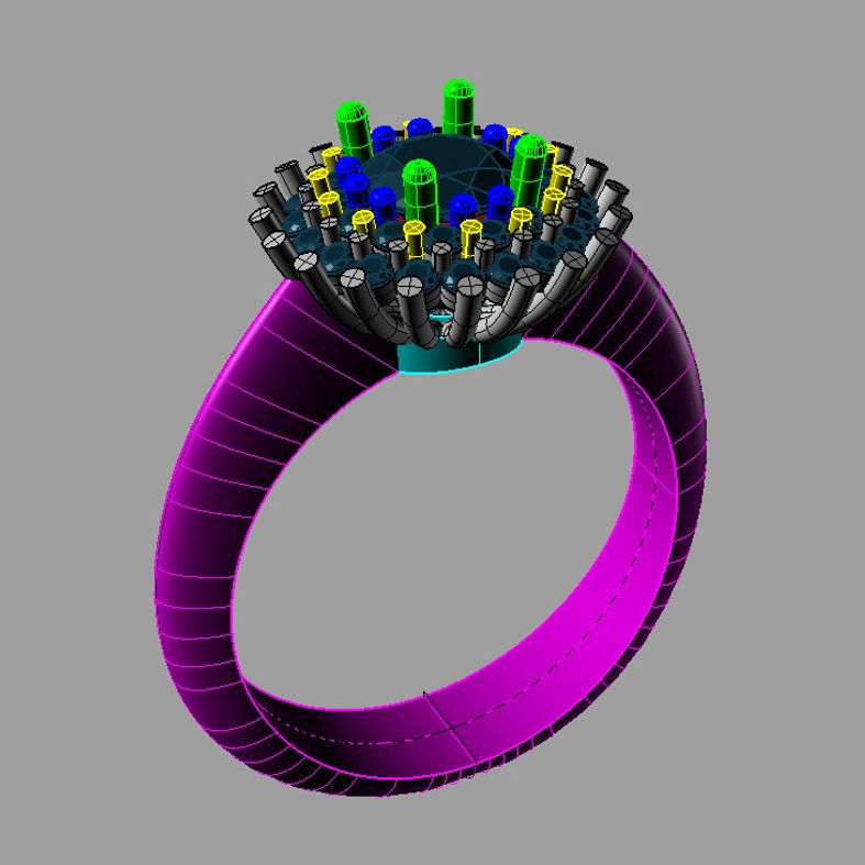 PAVE ring 3D print model Anello Pave An242 3Dprint 3D print model_1