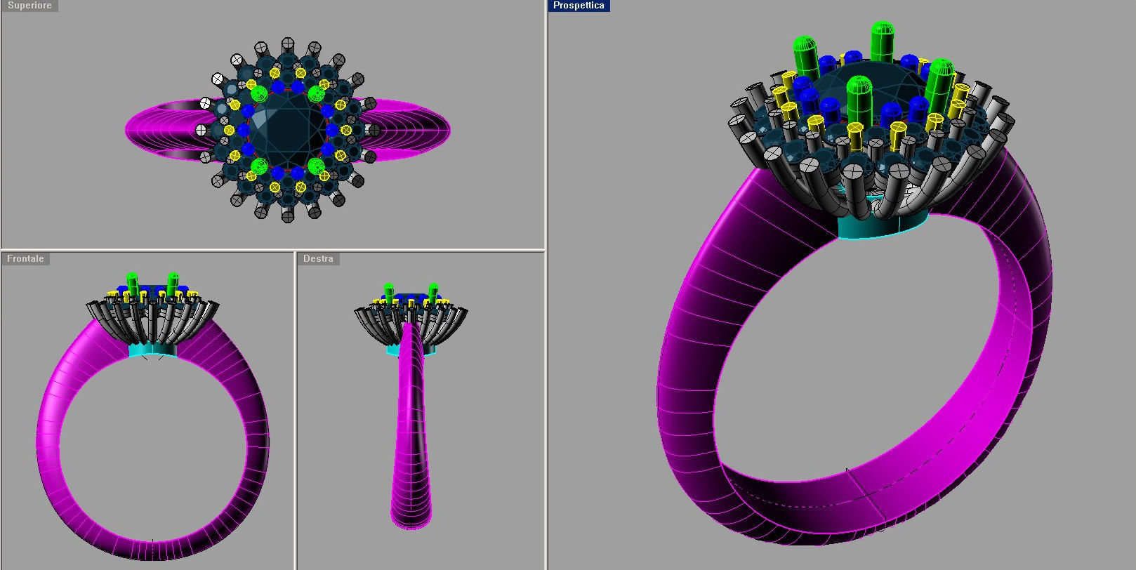 PAVE ring 3D print model Anello Pave An242 3Dprint 3D print model_6