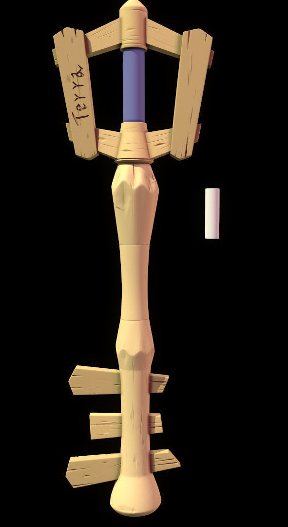 Kingdom Hearts - Wooden Keyblade 3D print model_3