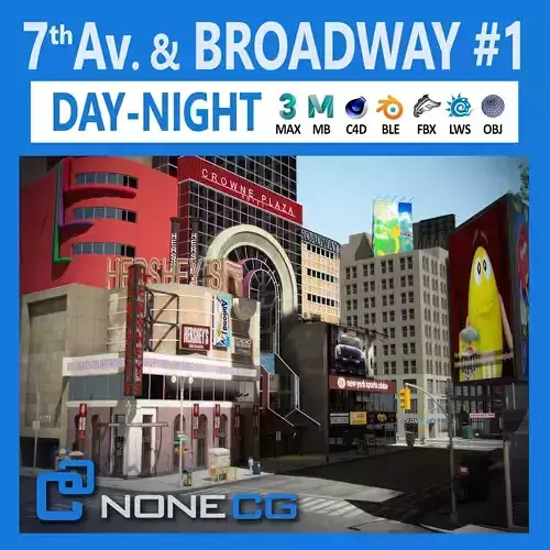 NYC Broadway - 7th Avenue Set 1 V2 3D model