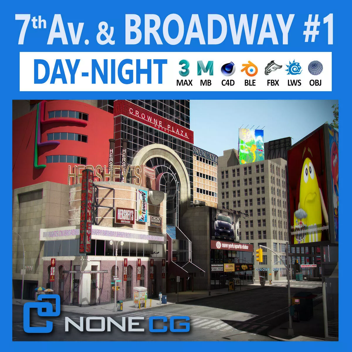 New York Broadway - 7th Avenue Set 1 V2 3D model