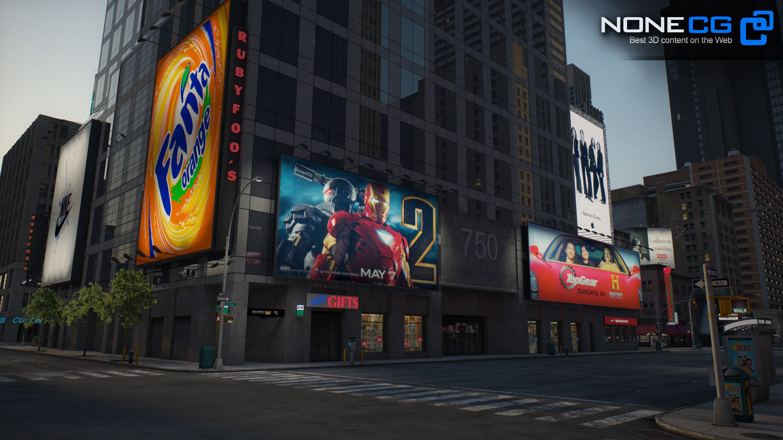 NYC Broadway - 7th Avenue Set 1 V2 3D model_21