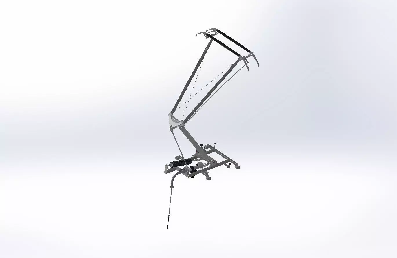 Pantograf metal arm with hook 3D model