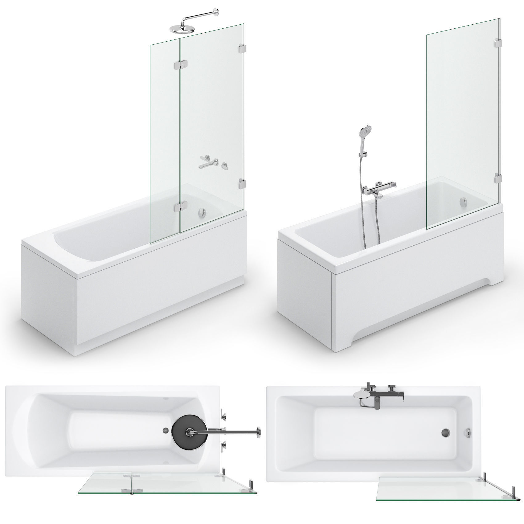 Bath Ravak set 118 3D model_3