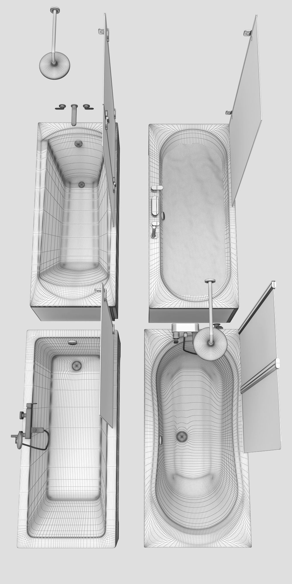 Bath Ravak set 118 3D model_13