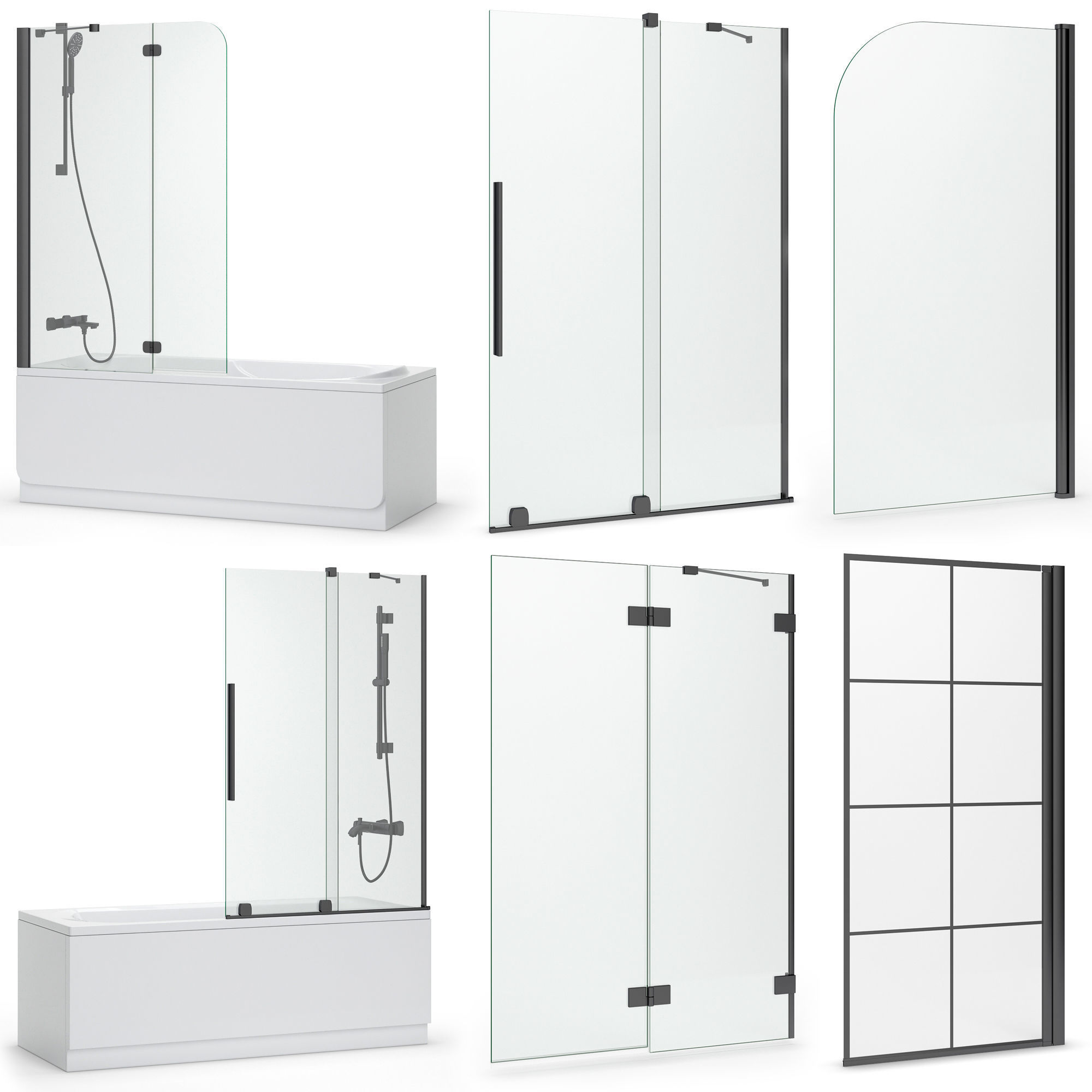 Shutters for baths and baths Radaway set 119 3D model_1