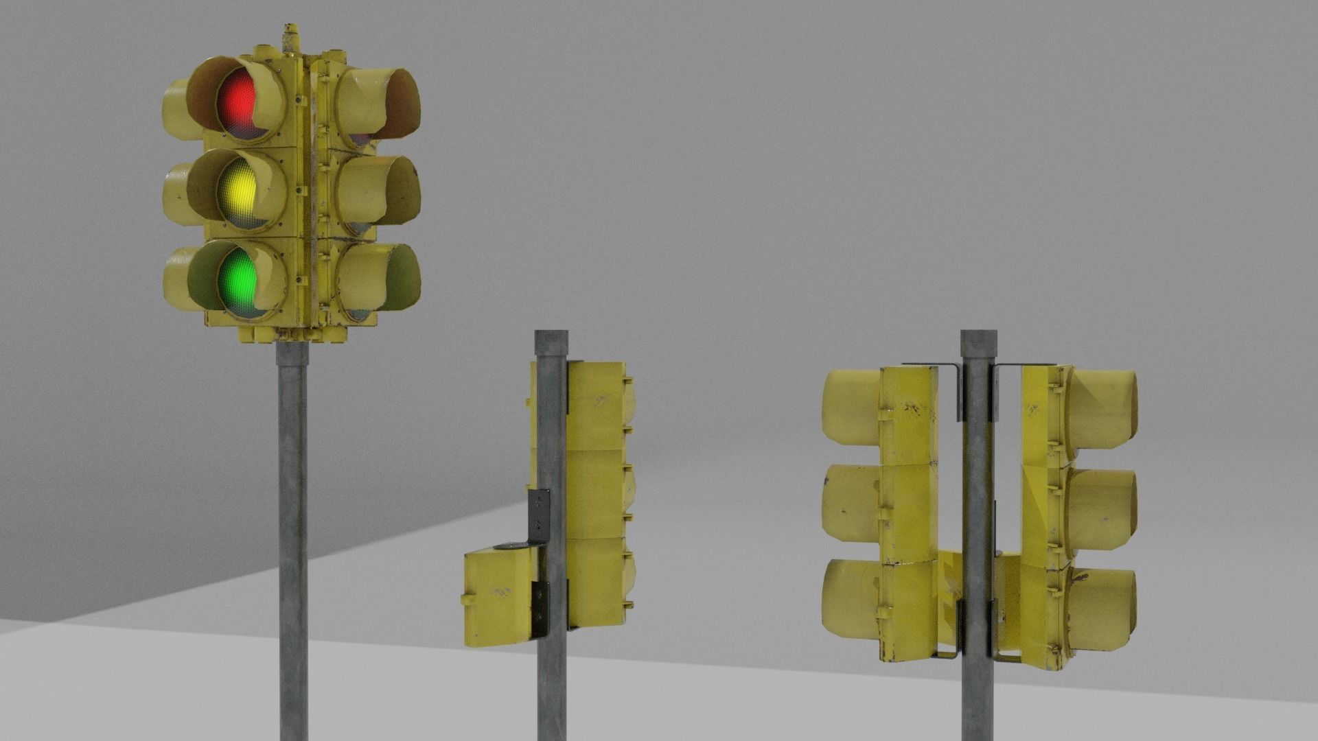 Traffic Lights USA Low-poly 3D model_3
