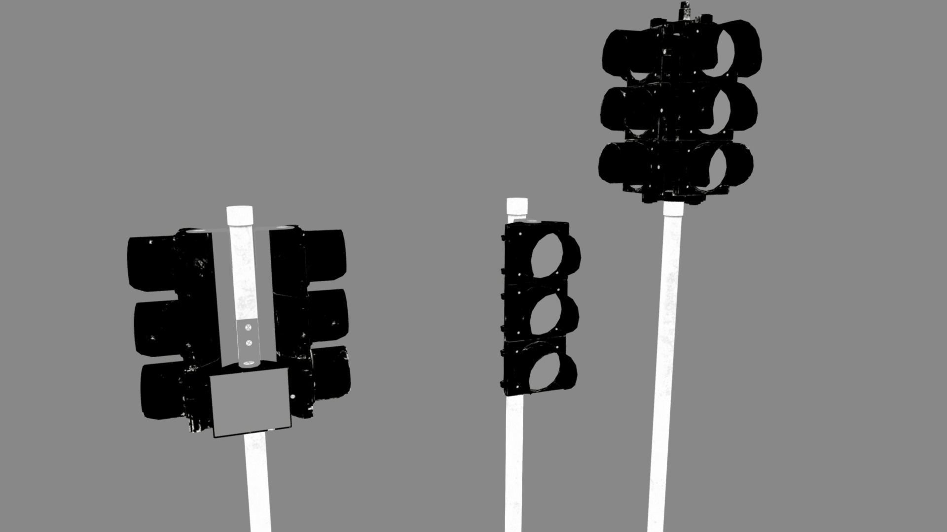 Traffic Lights USA Low-poly 3D model_11