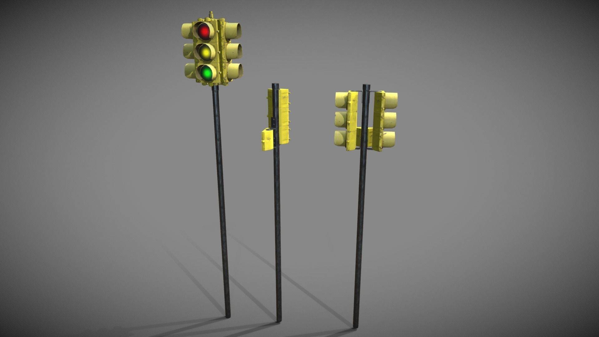 Traffic Lights USA Low-poly 3D model_6
