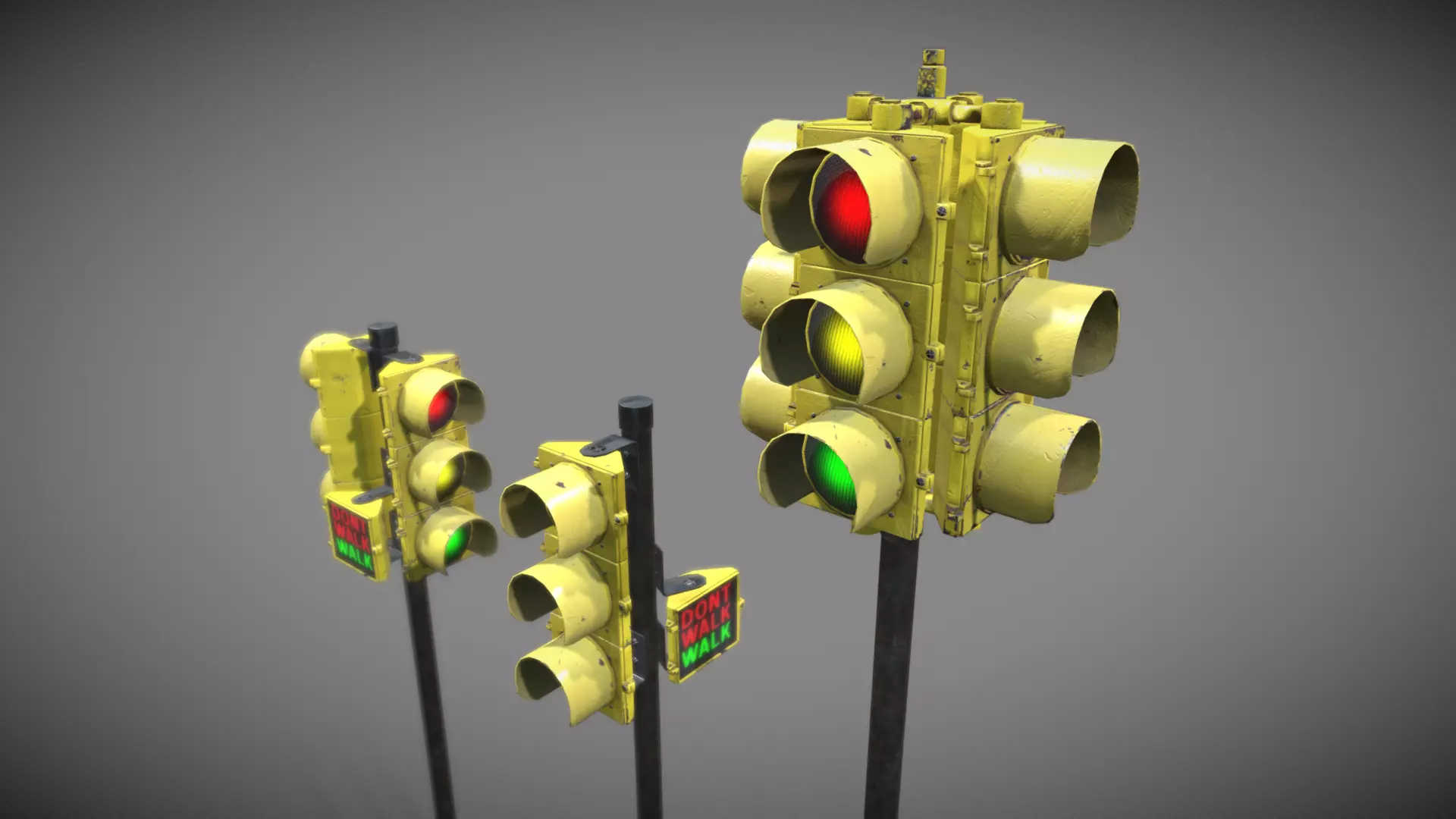 Traffic Lights USA Low-poly 3D model_0