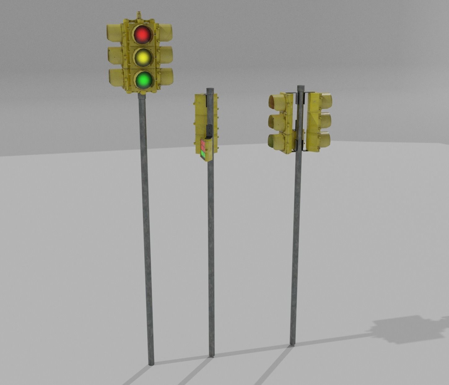 Traffic Lights USA Low-poly 3D model_9